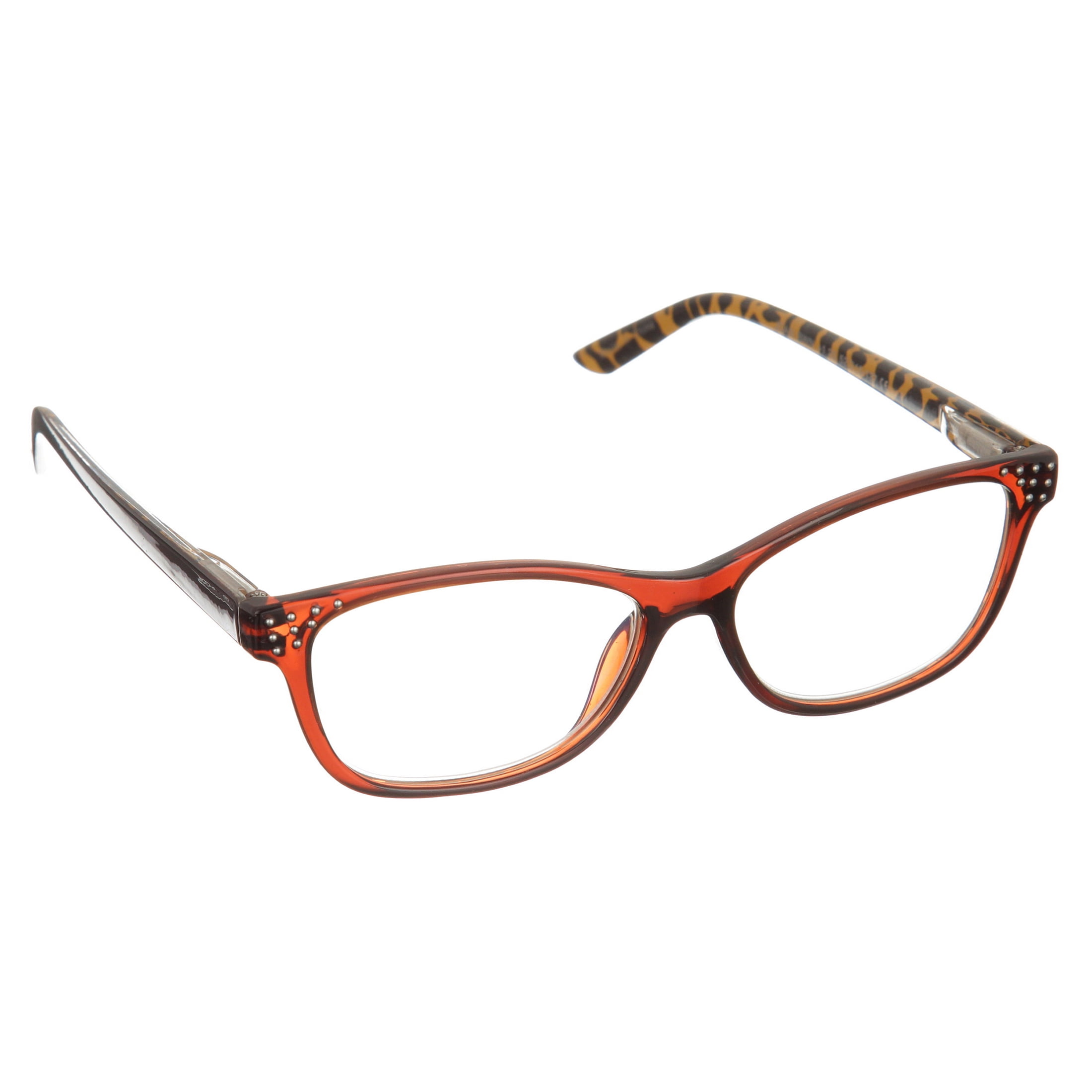 M Readers Women's Joan +1.25 Rectangle Reading Glasses with Case, Brown