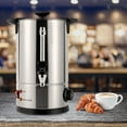 thumbnail image 3 of 8L Electric Coffee Urn with Adjustable Temperature, Anti-Scald Design, Stainless Steel, for Cafes, Offices, Weddings, Large Events - 1KW Power, Silver/Black, 3 of 7