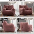 thumbnail image 7 of Bean Bag Chair, Bean Bag Sofa with Filler, Soft Teddy Fabric BeanBag Chair, Fluffy and  Lounge Chair for Bedroom, Living Room, Red, 7 of 7