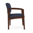 thumbnail image 2 of Pemberly Row Polyurethane Reception Guest Chair in Blue/Walnut, 2 of 5