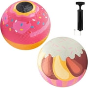 SCS Direct Gaga Dessert Themed Playground Balls (8.5 inches) w Air Pump- Durable Rubber Pack for Recess, Dodgeball, Kickball, Gagaball - Fun Summer Outdoor Toy
