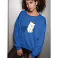 thumbnail image 2 of Awesome Today Cat Crown Sweatshirt Women -Image by Shutterstock, Female XX-Large, 2 of 4