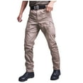 thumbnail image 2 of Dwellite Men's Stretch Pants Cargo Pants Lightweight Casual Hiking Outdoor Work Trousers with Zipper Pockets Khaki 3XL, 2 of 5