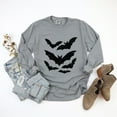 thumbnail image 4 of Halloween Bats Distressed - Womens Garment Dyed Long Sleeve, 4 of 10