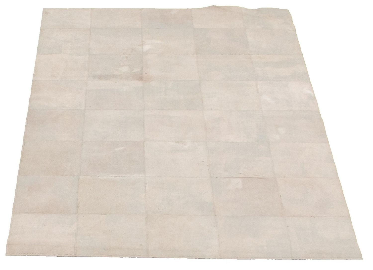 ECARPETGALLERY 3'9" x 5'9" Contemporary Cowhide Patchwork Handmade Area Rug for Living Room, Dining Room and Bedroom in Grey