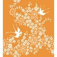 thumbnail image 3 of Ambesonne Orange Duvet Cover Sets, Japanese Tree Birds Art, 2-King, Marigold White, 3 of 7