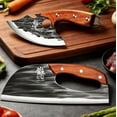 thumbnail image 3 of Boning Knife, High Carbon Steel Butcher Knife with Curved Blade for Meat Cutting, Trimming & Filleting, Full Tang Kitchen Knife for BBQ & Camping, 1Pack A, 3 of 6