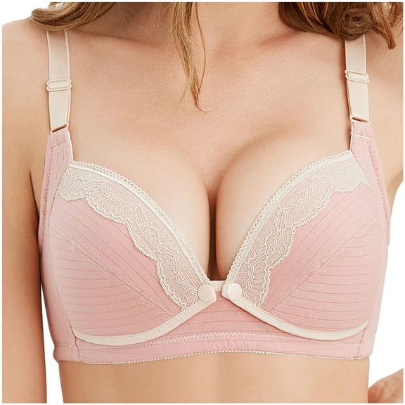 Hfnxid Bras for Women Plus Size 2026,Ladies Comfortable Breathable No Steel Ring Front Buckle Breastfeeding Bra Woman Underwear