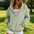 thumbnail image 4 of Quarter Zip Sweatshirt Women Half Zipper Workout Oversized Hoodies with Pocket Lightweight Y2K Pullover 2026 Tops Mint Green S, 4 of 9