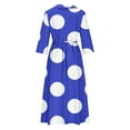 thumbnail image 6 of Feancey Summer Plus Size Dresses for Women 3/4 Sleeve Button Lapel Maxi Dress Casual Polka Dot Print Long Dresses Flowy Loose Dress with Tie Bow, 6 of 6