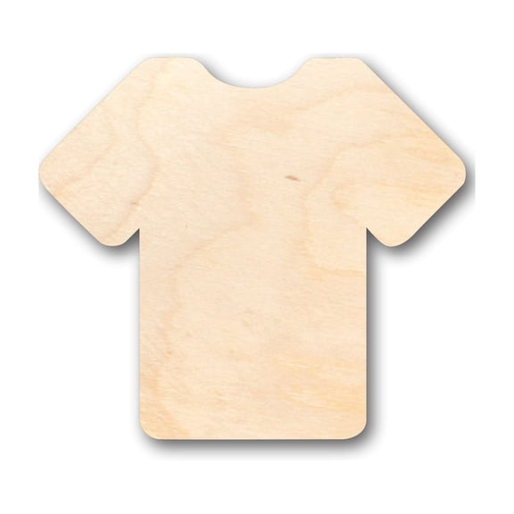 Unfinished Wood Shirt T Shirt Jersey Shape - Craft - up to 46" DIY 5" / 1/4"
