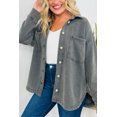 thumbnail image 2 of Women's Medium Grey Mineral Wash Shacket with Chest Pockets – Casual Daily Layering | XL, 2 of 8