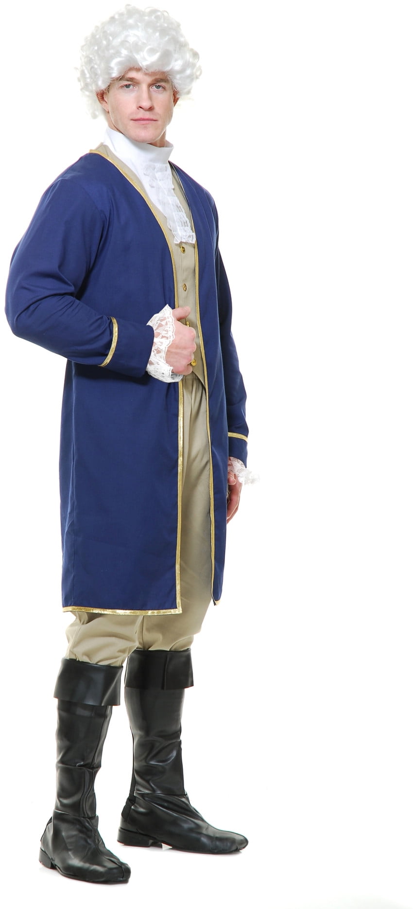 Men/'s Deluxe George Washington Costume President Colonial Man Blue Beige Adult