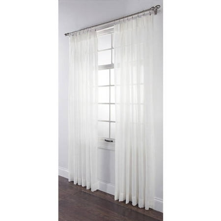 White Pleated Linen BELLE MAISON USA, LTD. SPLENDOR BATISTE PINCH PLEATED DRAPE PAIR 144” x 84”, 2 PIECES ()