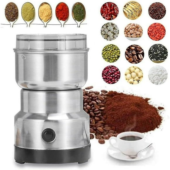 Electric Grain Mill Mini Spice Coffee Grinder 10s Fast Multifunction Smash Machine Dry Grain Mill Grinder For Spices Seeds Rice Beans, Eu Plug
