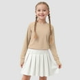 thumbnail image 2 of Yindaity Long Sleeves for Girls Girls Long Sleeve T Shirts Kids Crewneck Fall Winter Tops Basic Tees(Khaki,3-4 Years), 2 of 8