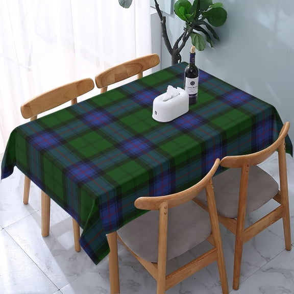 Tablecloth Rectangle Armstrong Clan Tartan Scottish Plaid Pattern Polyester Fabric Table Cloth, Water Resistant & Wrinkle Free Table Cover for Kitchen and Dining Room Tabletop 60"x84" (4-6 Seats)