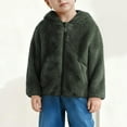 thumbnail image 5 of CYRBOKO Boys Fleece Jackets, Hooded Super Soft Full Zip Fall/Winter Outerwear with Pockets Army Green Size 12-18 Months, 5 of 6