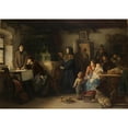 thumbnail image 2 of Eduard Kurzbauer 14x11 Black Ornate Wood Framed Double Matted Museum Art Print Titled: The Mealed Refugees (1870), 2 of 5
