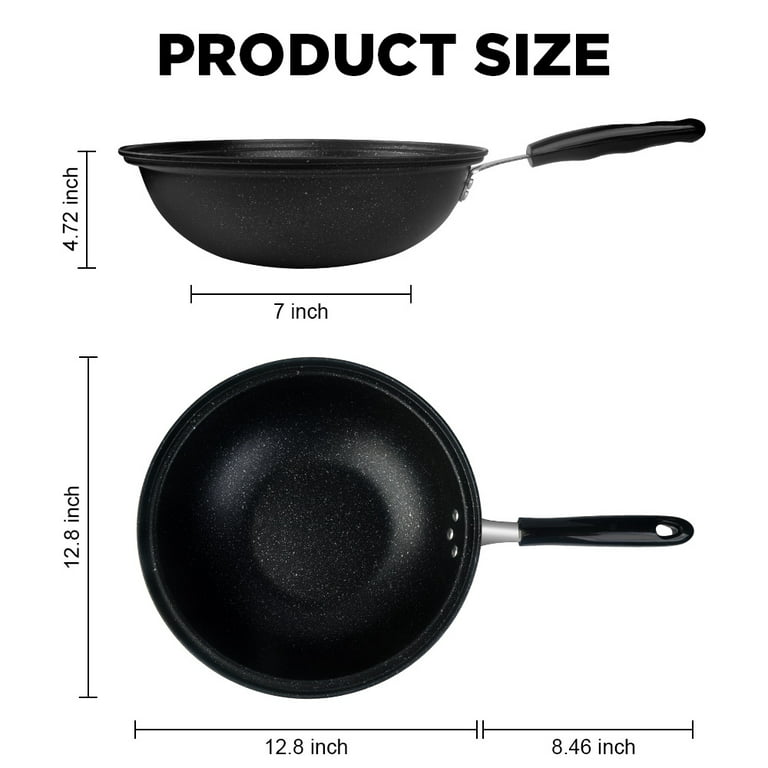 Frying Pan With Glass Lid Durable Non-stick Skillet Induction Cooker Wok  Cooking Pot Cover Deep Fryer Pancake Kitchen Cookware