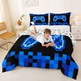 thumbnail image 3 of jejeloiu Gamepad Games Lover Queen Comforter Set,Pixel Miner Grid Bedding Comforter Set For Boy Women Reversible 3 Pieces, 3 of 7