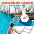 thumbnail image 5 of 4 Step Adjustable Dock Ladder 30 to 38 Inch Height 500 lbs Capacity Aluminum Pontoon Boat Ladder with Dual Handrails and Nonslip Mat for Ship Lake Pool Marine Boarding, 5 of 6