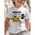 thumbnail image 1 of Kids' "Promoted to Big Brother Digging It!" Print T-Shirt, Casual Crew Neck Short Sleeve Top, Polyester 100% Knit Fabric, Regular Fit for Boys, Spring/Summer/Fall Fashion, 1 of 6