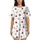 thumbnail image 1 of Balery Ladybug With Dandelion Conjunto de Pijama para Mujer con Estampado, Dos Piezas de Manga Corta y Shorts, Ropa de Dormir Suave con Cuello Redondo y Bolsillos-3X-Large, 1 of 6