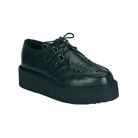 2 Inch Platform Basic Suede - CREEPER 2 Inch MENS Basic Black Shoe Casual Shoe Platform Creeper Leather