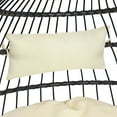 thumbnail image 7 of Sunnydaze Penelope Resin Wicker Egg Hanging Chair with Cushions and Stand, Cream, 7 of 7