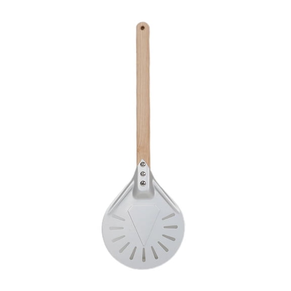 Anti-Scalding Pizza Peel Paddle Pizza Turning Peel for Homemade Pizza Baker with Wooden Handle Oval Shape Detachable
