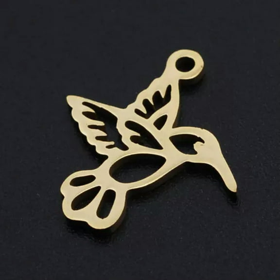 U8MO 5pcs Mixed 201 Stainless Steel Pendants Mini Cute Metal Charms Crafting 9.5~32mm-Bird-18x17x1mm