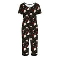 thumbnail image 5 of UPPADA Halloween Pajama Set Women 2 Piece Cute Pj Sets Short Sleeve Button Down Tops and Long Pants Funny Ghost Print 2pc Pajamas Loose Fit Pjs Set Black,XXL, 5 of 5