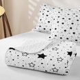 thumbnail image 4 of Manfei Modern Stars Twin Quilt Set,Kawaii Cartoon Theme Twin Coverlet Set,Black White,Black Reversible,2 Pieces,1 Bedspread and 1 Pillowcase, 4 of 7
