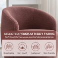 thumbnail image 4 of LuxyHoom Swivel Barrel Chair with Teddy Fabric, Swivel Accent Chair, Comfy Sherpa Round Accent Chair, Swivel Club Armchair for Nursery Living Room Bedroom (Red), 4 of 12