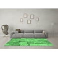 thumbnail image 3 of Ahgly Company Indoor Square Patchwork Emerald Green Transitional Area Rugs, 5' Square, 3 of 4