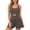 Grey, variant on Women's Strappy Backless Yoga Jumpsuit Workout Romper Shorts Activewear Bodysuit