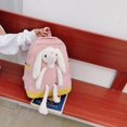 thumbnail image 2 of Cute Kids Cartoon Bunny Backpack Kindergarten Canvas Large Knapsack (Blue), 2 of 9