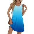 thumbnail image 2 of Robes Fluides pour Femmes en Liquidation Robes pour Femmes Tenue d'Été Plage Sans Manches Robe Décontractée Ample Robe de Vacances avec Poches Nouveau Bleu m, 2 of 9