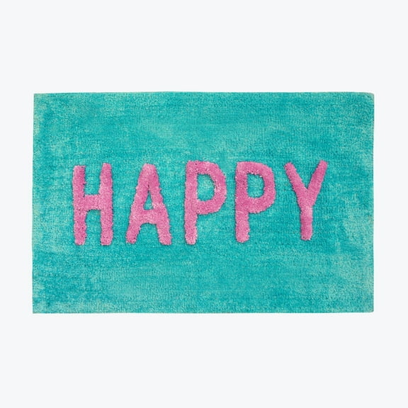 Colourful & Bold Happy Slogan Bath Mat