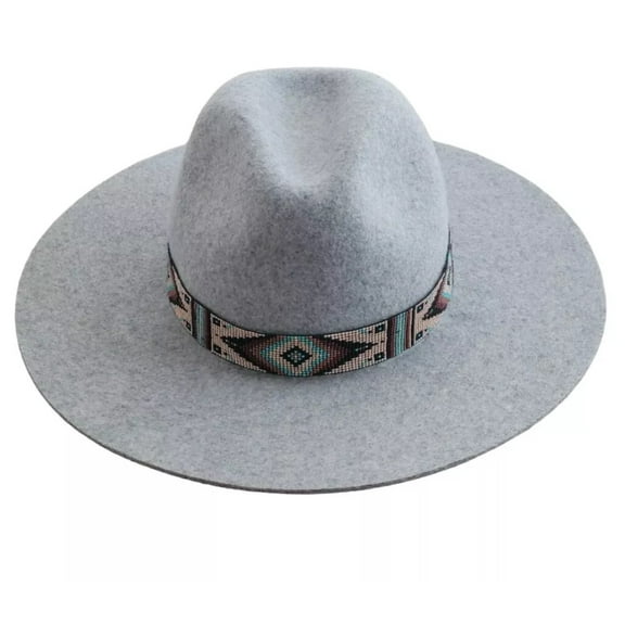 Western Seed Beaded Hat Band Fit Cowboy Hatband South West Hat Band By MDream (Hat Band Only) Beige Turquoise