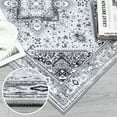 thumbnail image 4 of Haperlare Washable Boho Area Rug Oriental Medallion Rugs Bedroom Living Room Indoor Rugs Soft Oriental Vintage Rugs, 5' x 7' Gray, 4 of 7