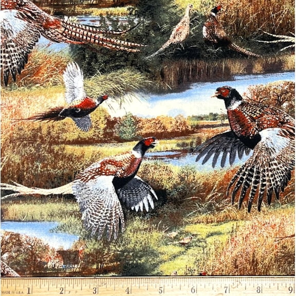 1/2 Yard - Wild Pheasant Hunting Scenic Scot Storm Cotton Fabric (Great for Quilting, Sewing, Craft Projects, Throw Pillows & More) 1/2 Yard X 44" Wide