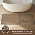 thumbnail image 5 of Waffle Bathroom Runner Rugs, Super Absorbent Bath Mat Non Slip Washable Quick Dry, Upgraded Ultra Soft Boho Bath Rugs with Tassels for Hallway Bedroom Laundry Room, 2'x6'(24"x72"), Brown, 5 of 6