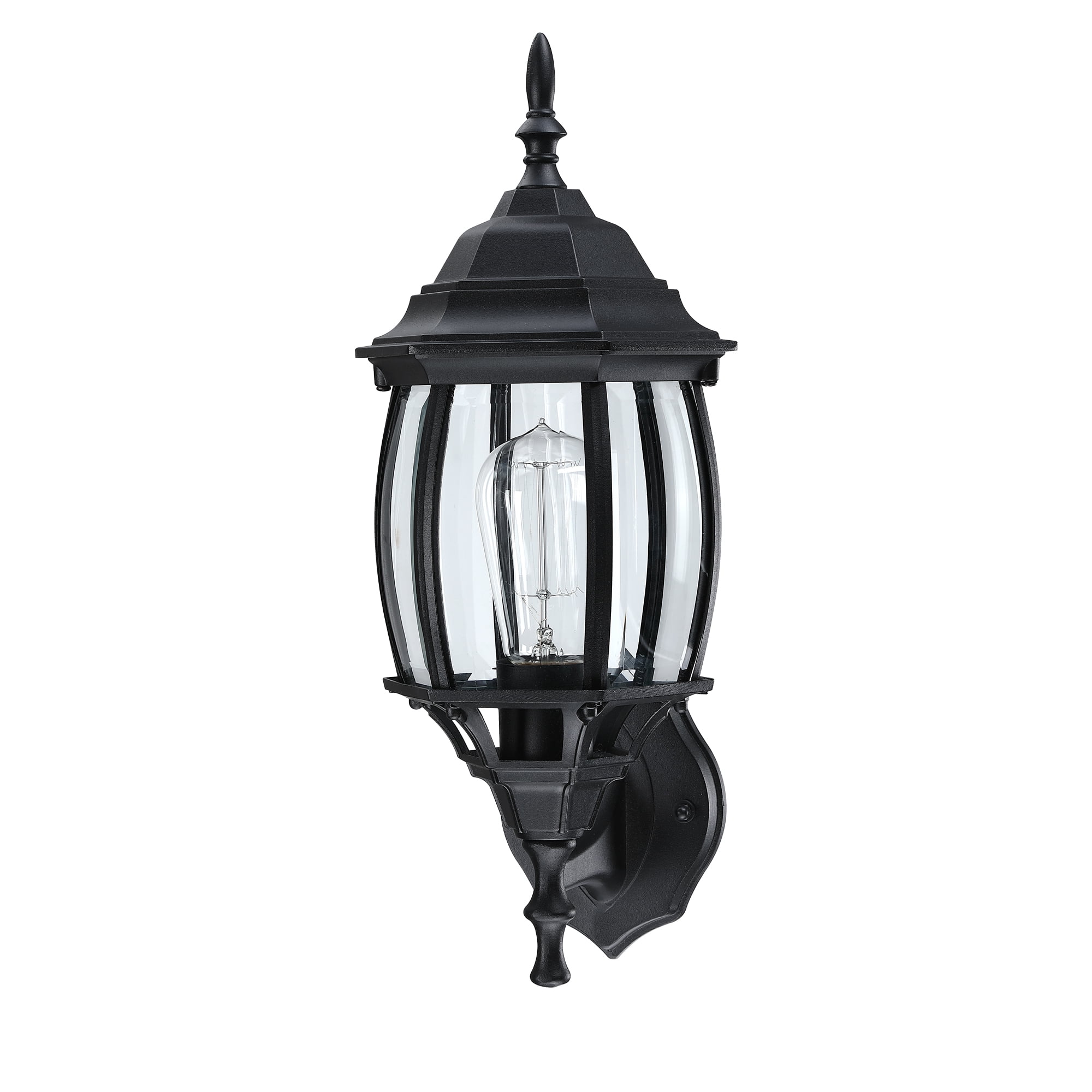 16.85" Black Outdoor Porch Light Fixture Wall Mount Outdoor Wall Light for House, Garage, Hallway E26 Base