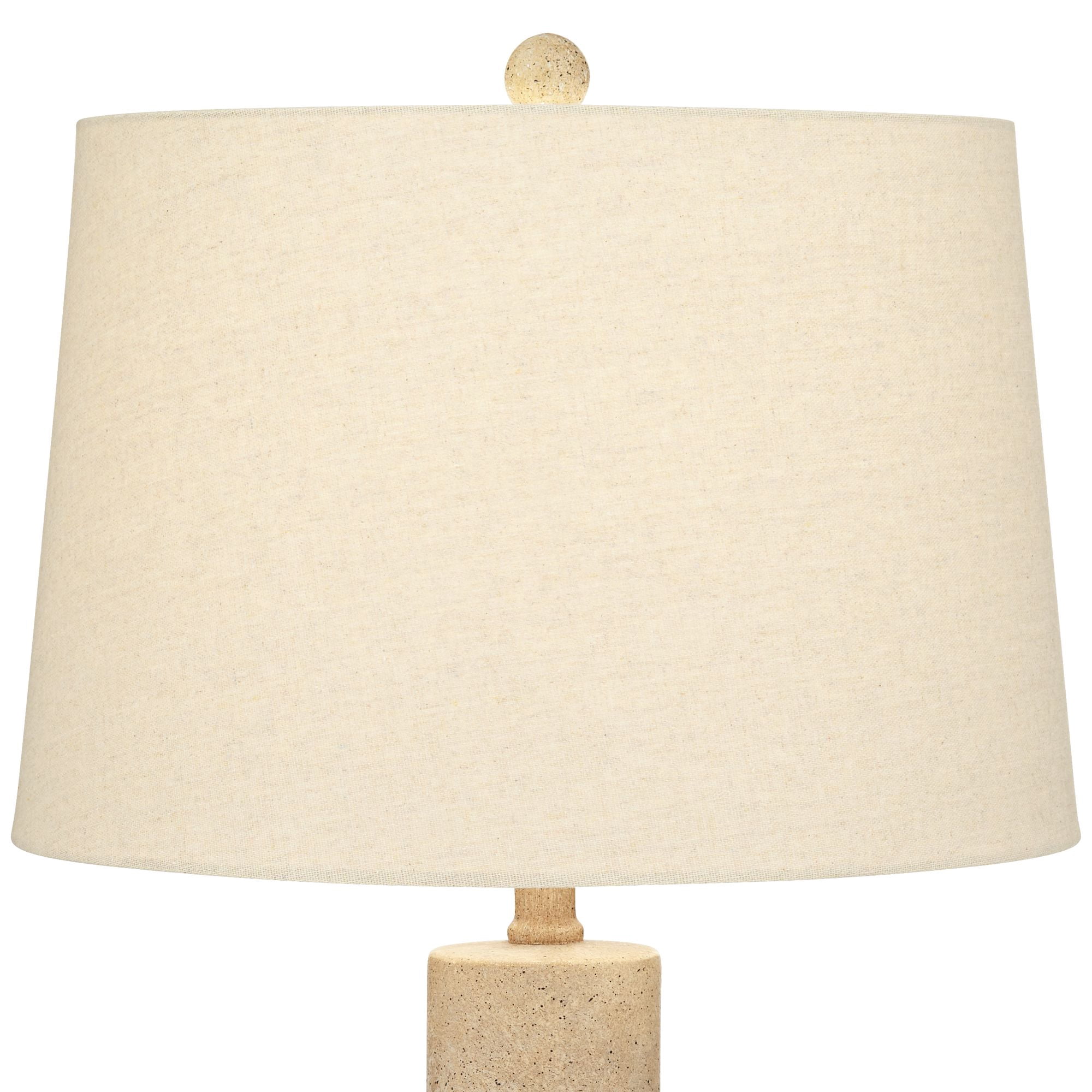 360 Lighting Sandstone Gourd 27" Tall Farmhouse Rustic Modern Table Lamp Brown Single Beige Shade Living Room Bedroom Bedside