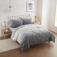 thumbnail image 1 of Set de edredón Sweet Home Collection Ombre Pintuck Gray Queen, 1 of 6