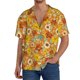 thumbnail image 1 of Fotbe Daisy maple fall Camisa Estampada de Manga Corta para Hombre, Casual de Verano, Estilo Playero, Sin Arrugas-Large, 1 of 5