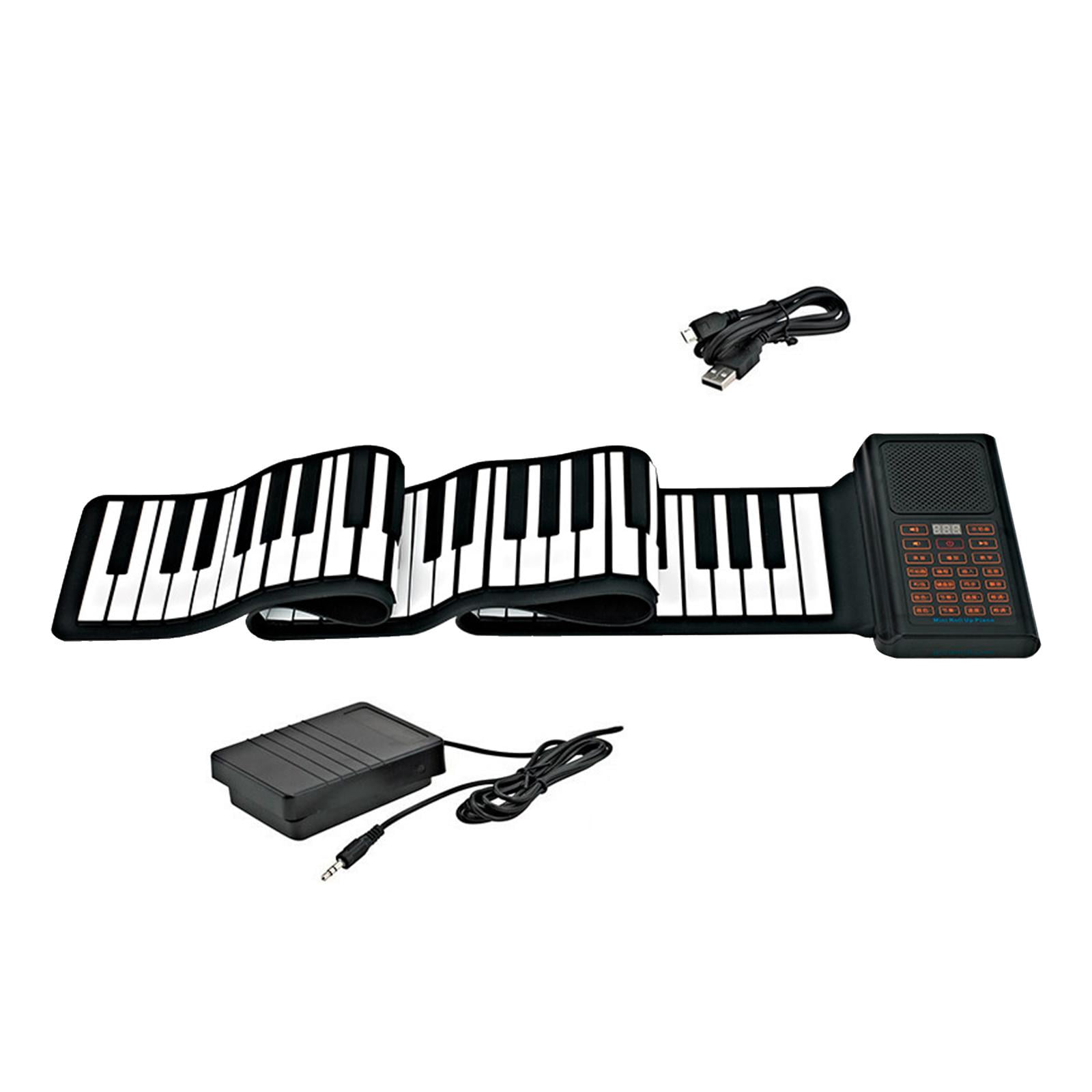 LeeQinersw Digital Music Piano Keyboard, 128 Tones and Rhythms Travel Piano 88 Keys Roll up