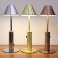 thumbnail image 3 of Baohd Dimmable Bedside Table Lamp Elegant Bar Decor Battery Powered Umbrella Gold 1Set, 3 of 5